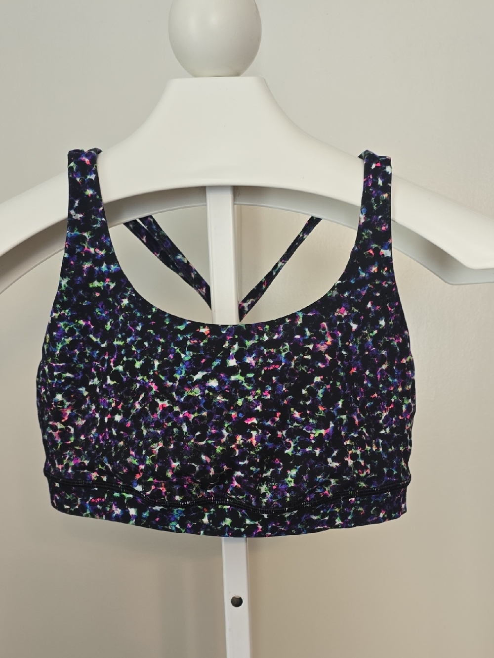 lululemon athletica Black Sports Bra with Bright Multicolor Print
